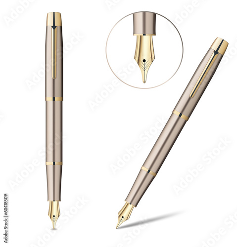 Fountain pen isolated on white. Vector illustration