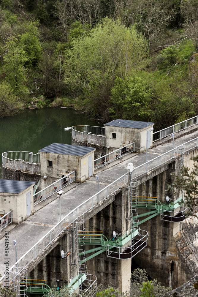 Dam floodgates detail.