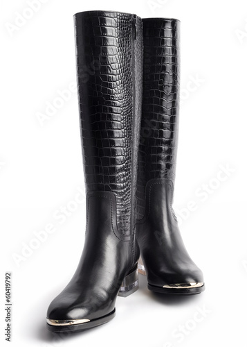 Pair of stylish women's leather boots
