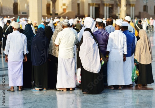 Muslim people in crowd photo
