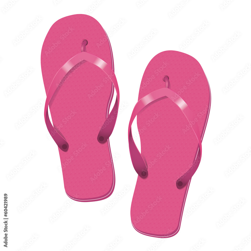 Pink Flip Flops Summer Vacation Vector Illustration Pink Flip Flops Summer Vacation Vector Illustration