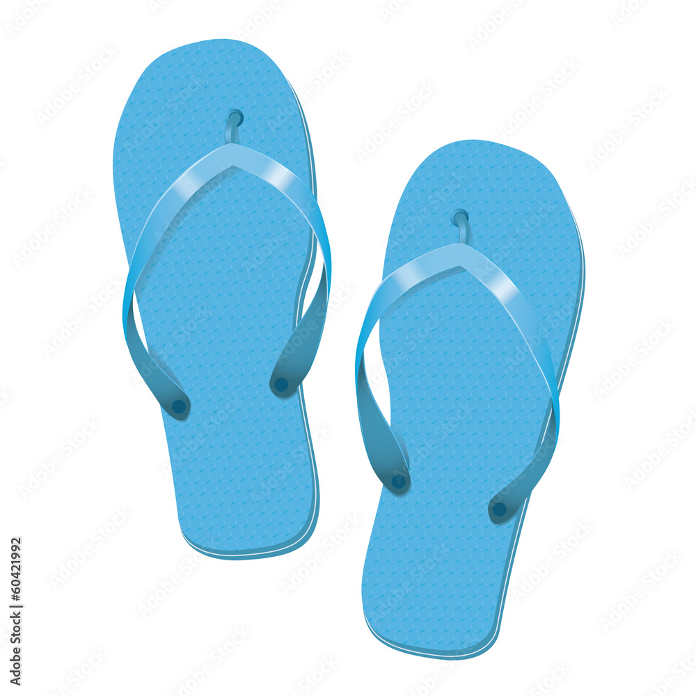 Sky Blue Flip Flops Summer Vacation Vector Illustration Sky Blue Flip Flops Summer Vacation Vector Illustration