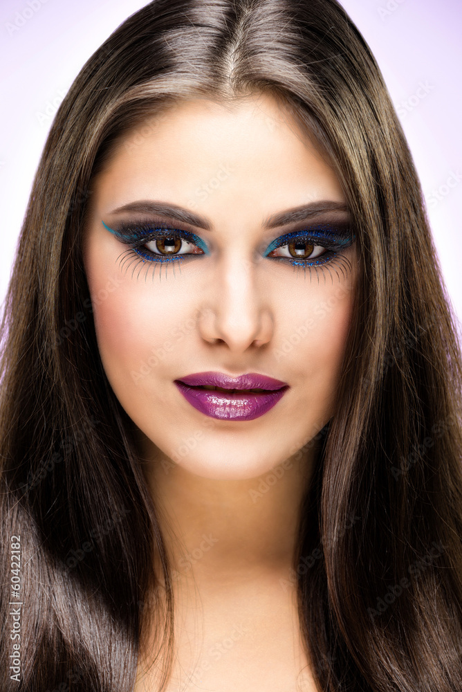 Beautiful Brunette Girl with luxury makeup Beautiful Brunette Girl with luxury makeup