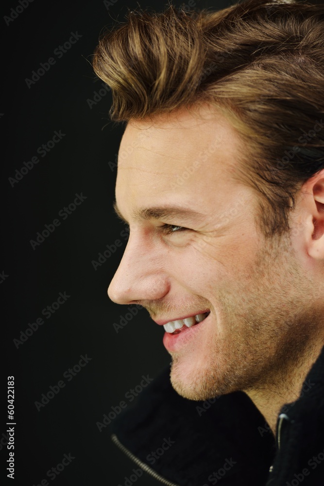 Fototapeta premium Young man studio shoot posing closeup