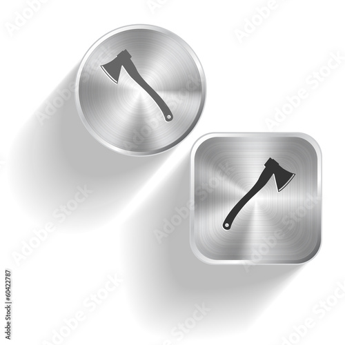 Axe. Vector set steel buttons