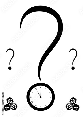 query mark and clock