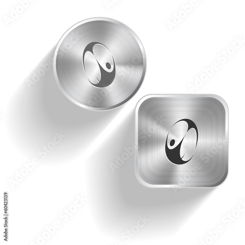 Skydiver. Vector set steel buttons