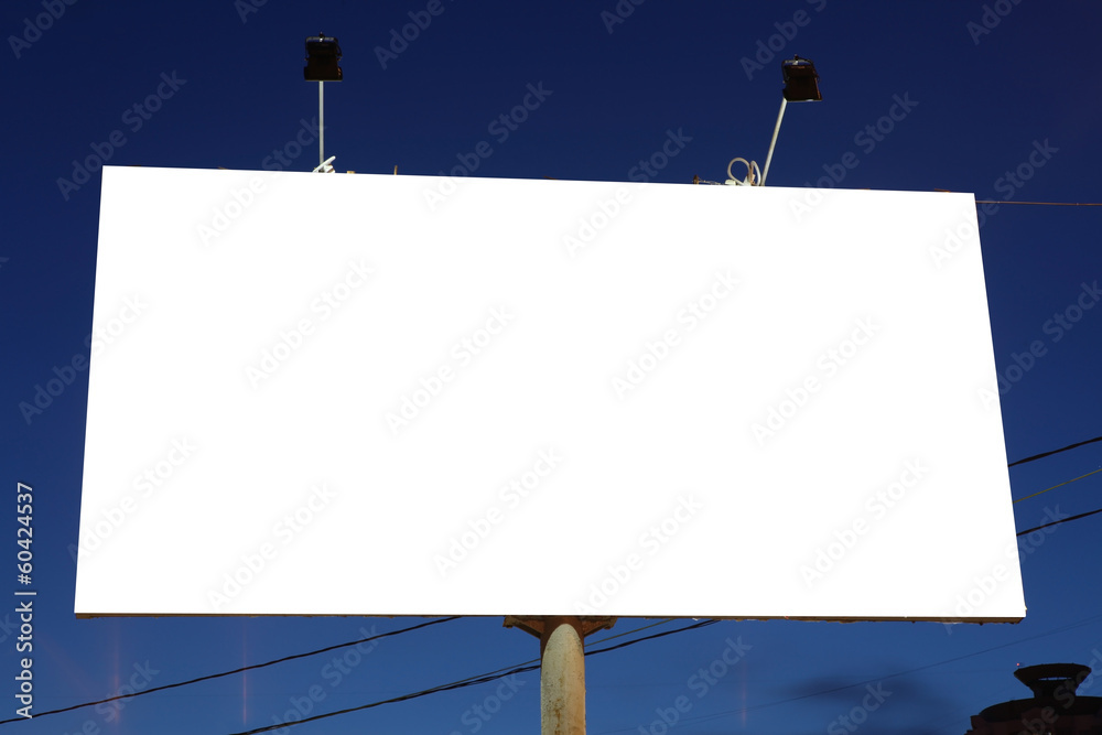 Empty roadside billboards at evening in city Empty roadside billboards at evening in city