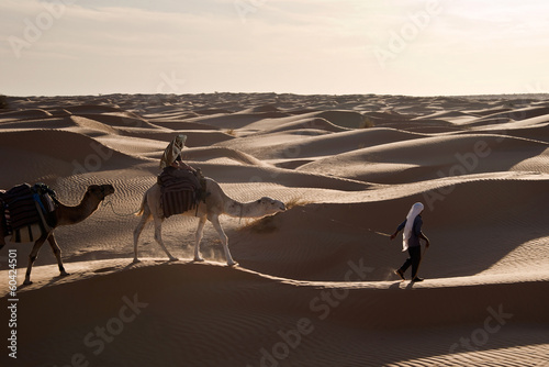 Méharée dans le désert du Sahara - Tunisie © Delphotostock