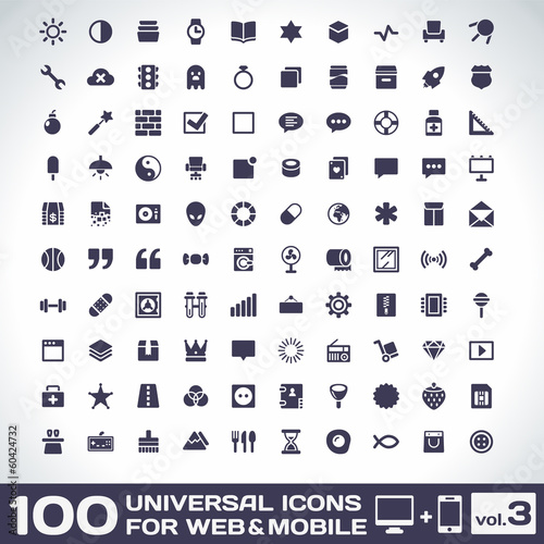 100 Universal Icons For Web and Mobile volume 3