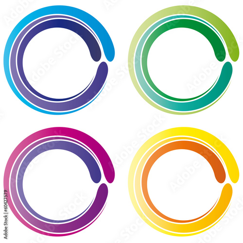 Kreis - drei Farben - Wind - Sonne - Energie - icon, Logo für Umwelt- und Naturschutz und alternative Energien