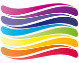 Welle in acht Farben - leuchtend - Logo