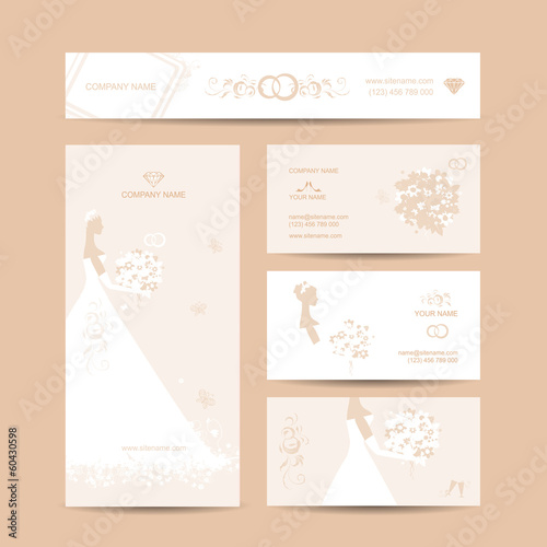 Business cards design, weddign concept