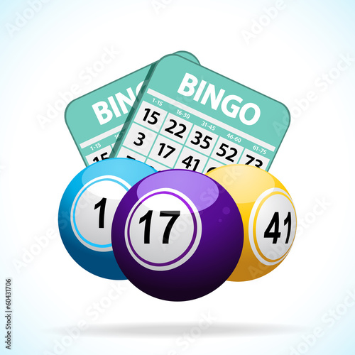 Bingo balls and cards
