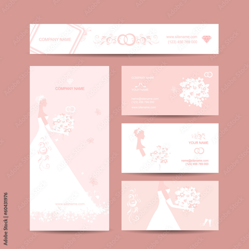 Fototapeta premium Business cards design, weddign concept