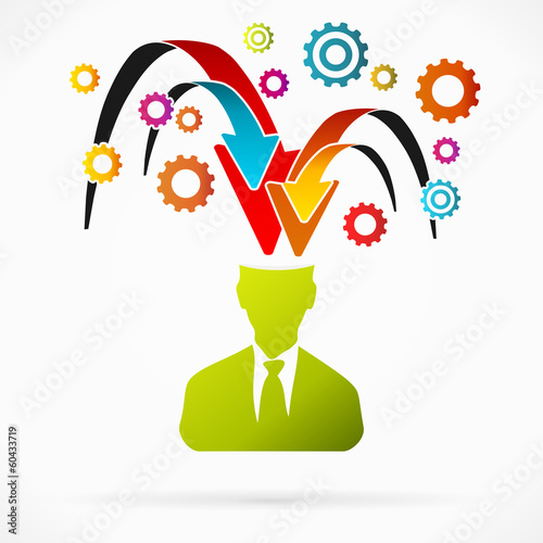 Abstract avatar vector illustration about cogwheels gear