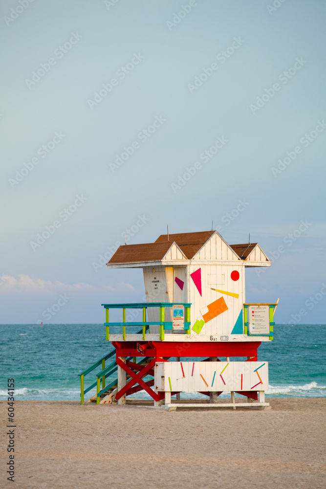 Fototapeta premium Miami Beach Florida, Art deco lifeguard house