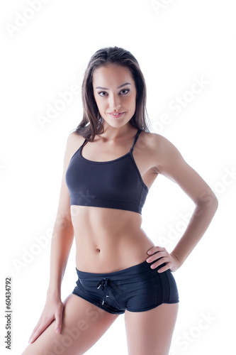 Portrait of beautiful athletic brunette