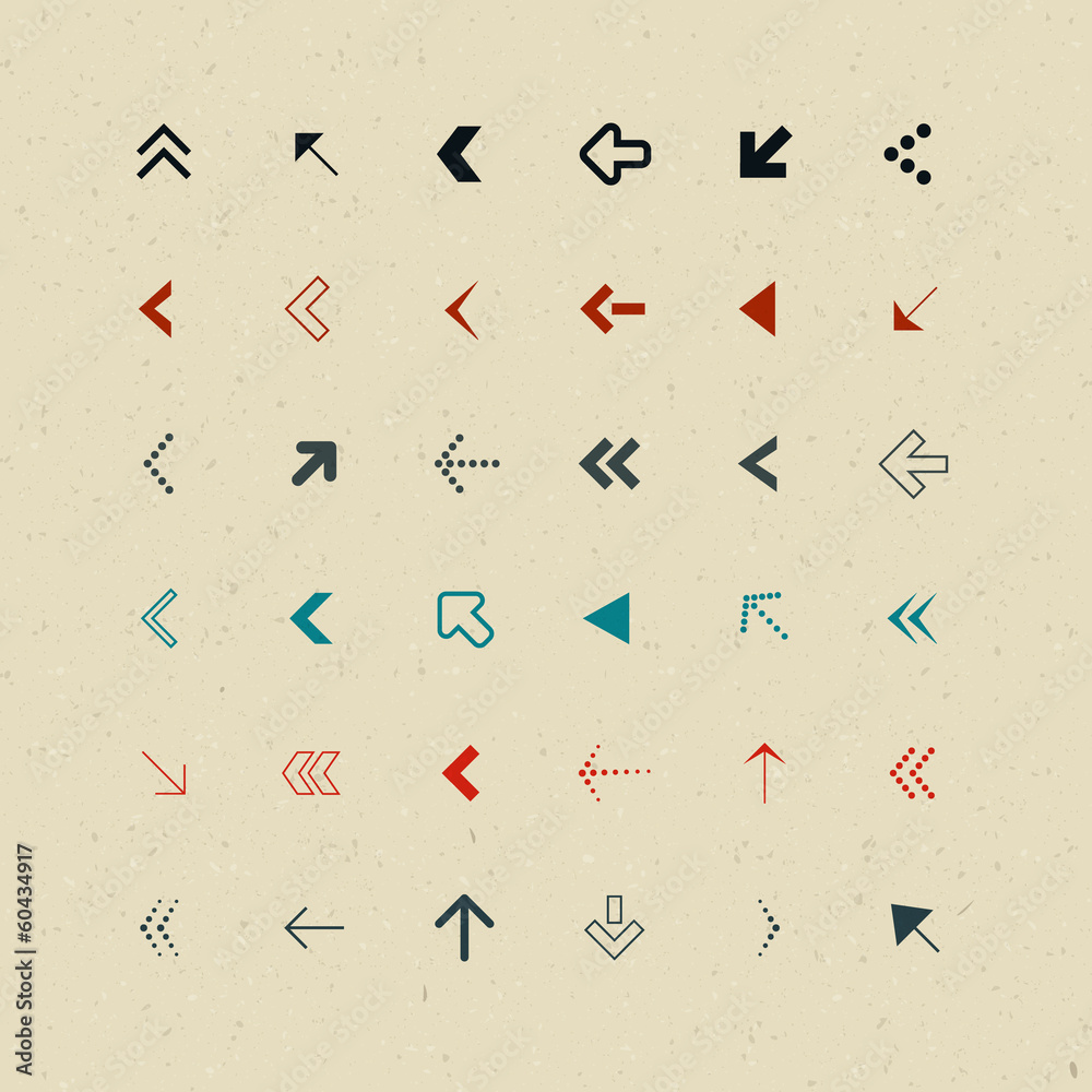 Vector Retro Arrows Set Vector Retro Arrows Set