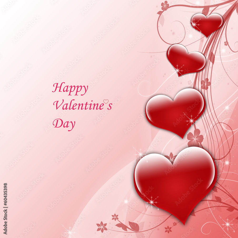 Valentine background and heart in shades of white and Pink