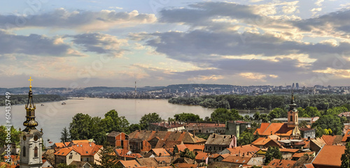 Panoramic View From Gardos Lookout in Zemun on River Danube Town photo