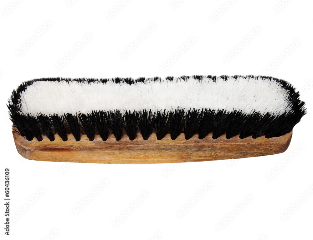 old wooden clothes brush isolated on white background old wooden clothes brush isolated on white background