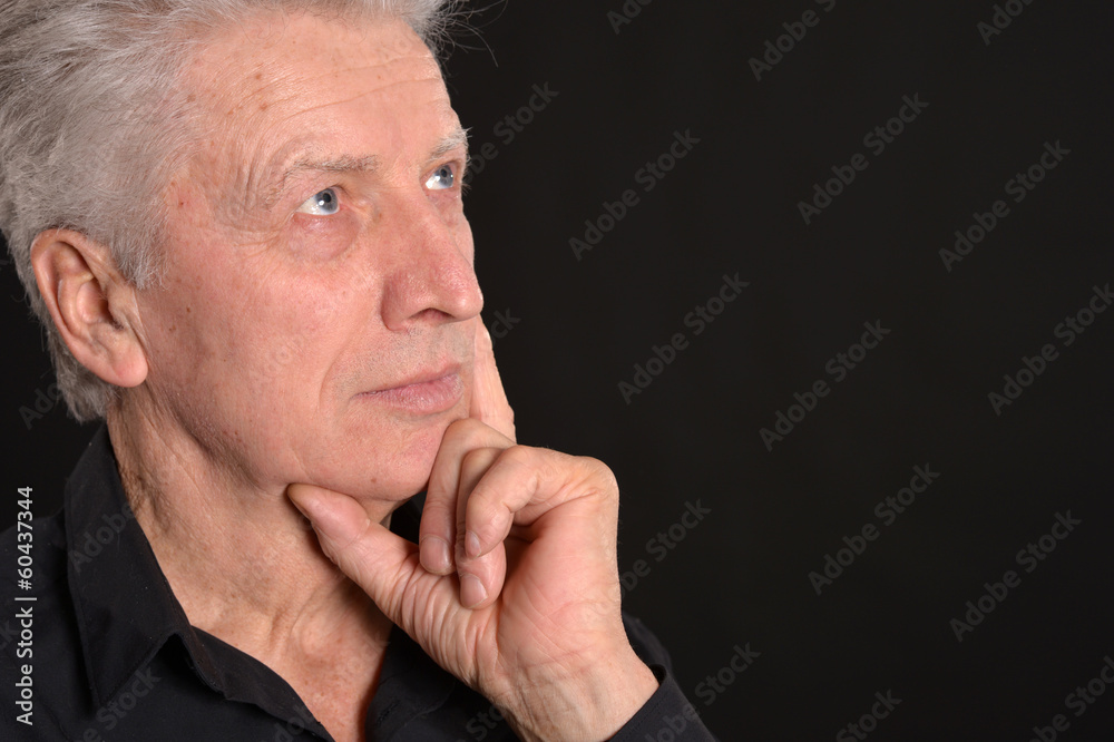 Thoughtful elder man Thoughtful elder man