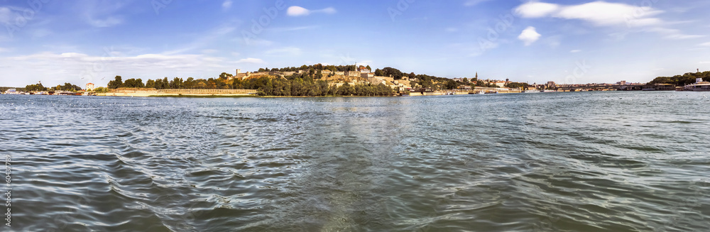 Belgrade Panorama Viewed From Sava River Perspective
