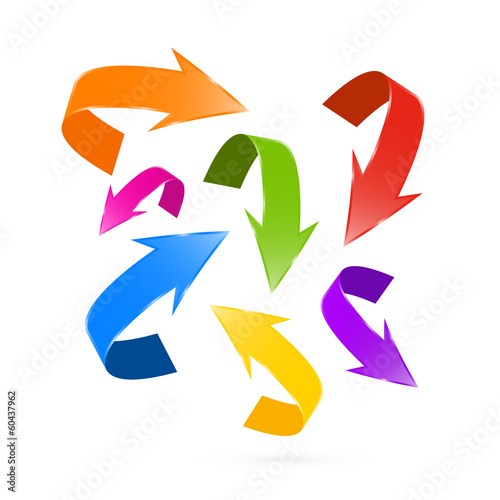 Colorful Vector Arrows 3d Set