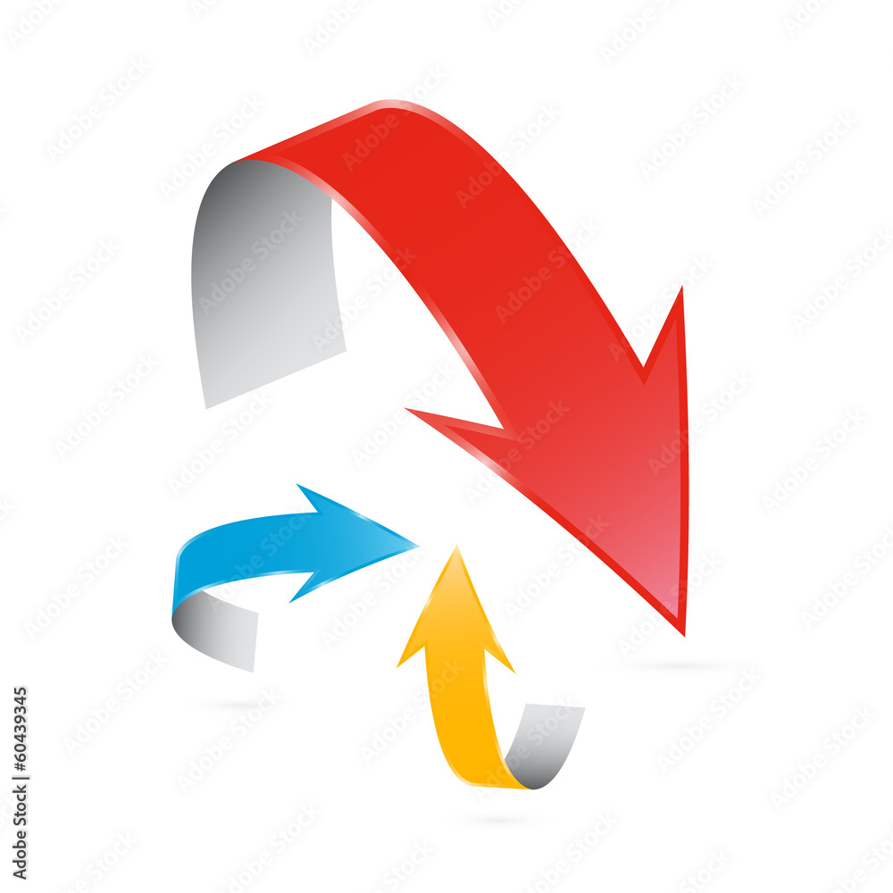 3d Vector Arrows Isolated on White background 3d Vector Arrows Isolated on White background