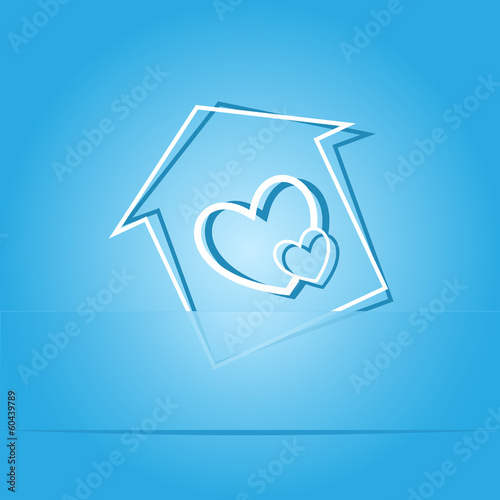 Orphanage. Paper sticker. Vector illustration.