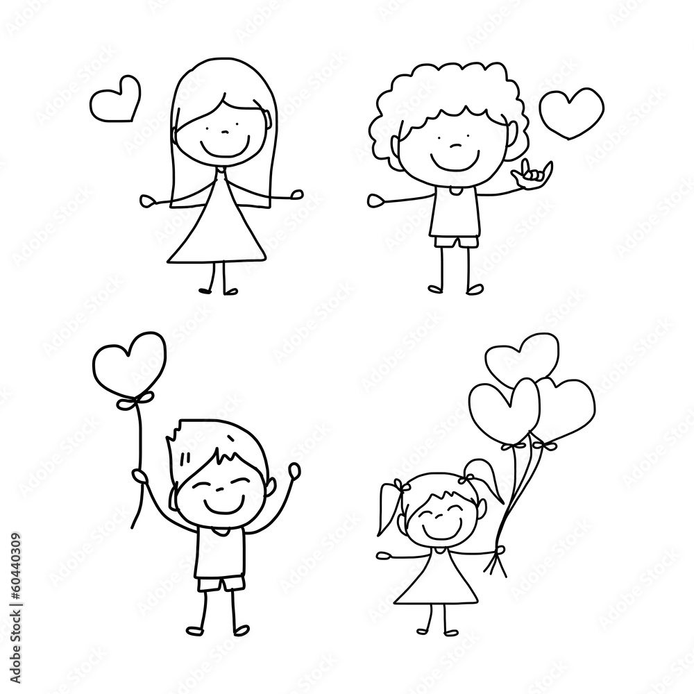 cartoon hand-drawn love cartoon hand-drawn love