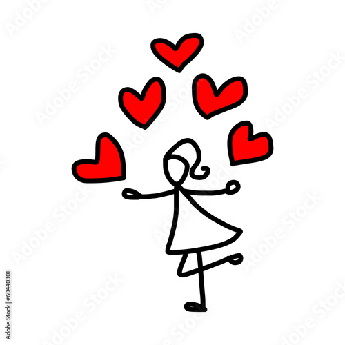 cartoon hand-drawn love
