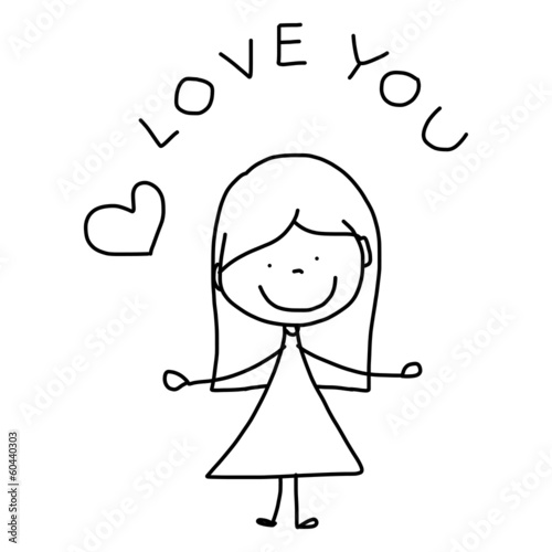 cartoon hand-drawn love
