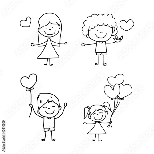 cartoon hand-drawn love