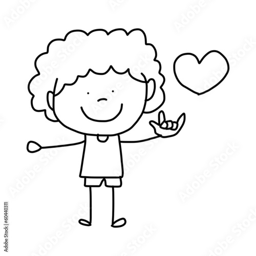 cartoon hand-drawn love
