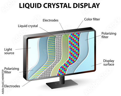 Cross-section of an LCD display