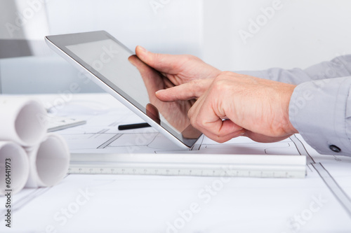 Architect Using Digital Tablet