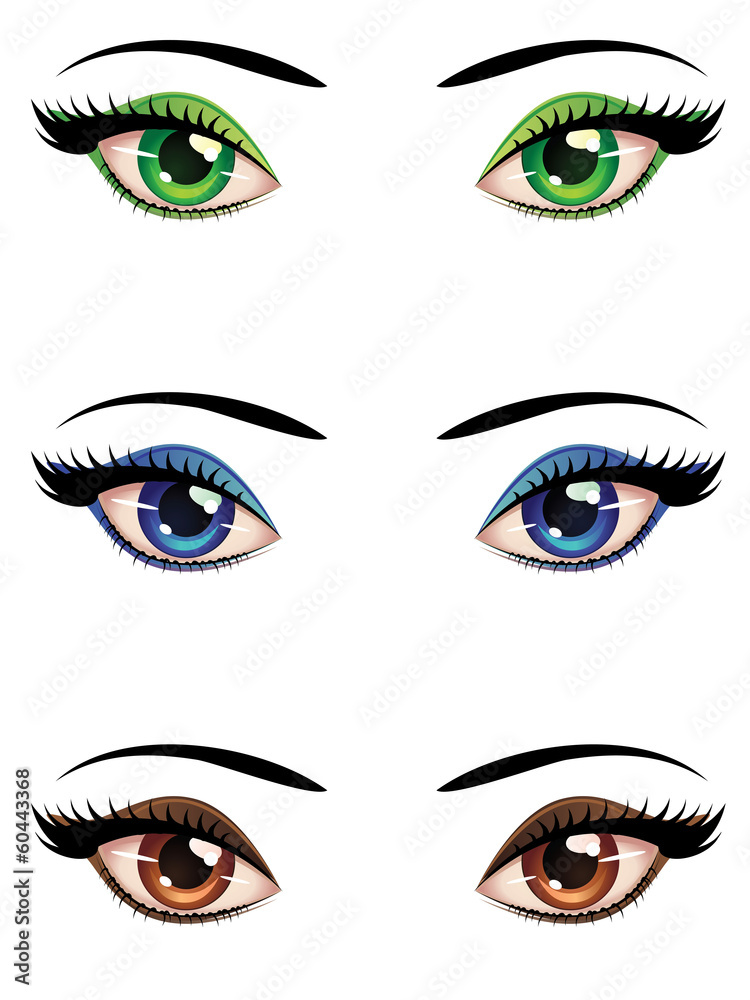 Cartoon female eyes