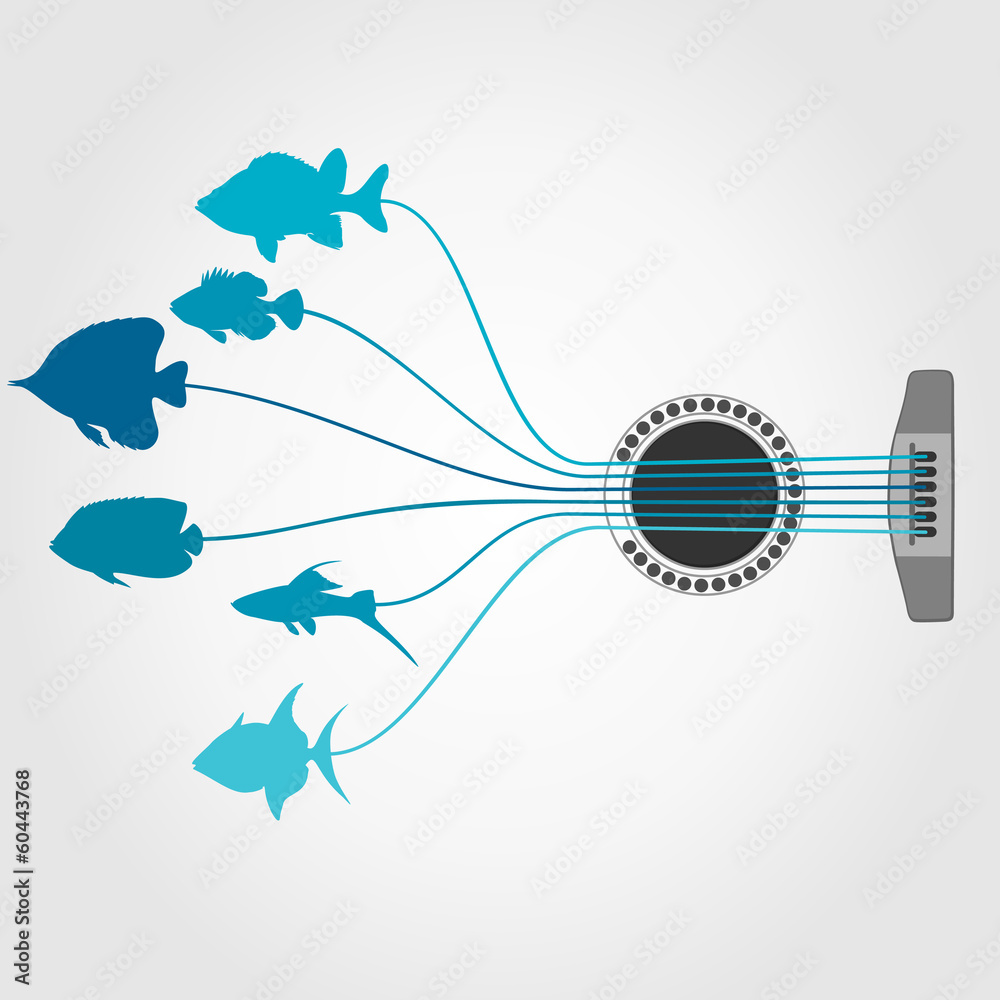 Fototapeta premium Fish a guitar