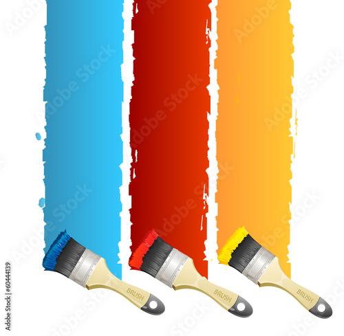 Vector colorful text box and brushes