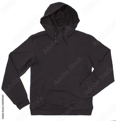 Black hoodie isolated on white