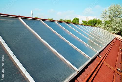 Solar system on the roof photo