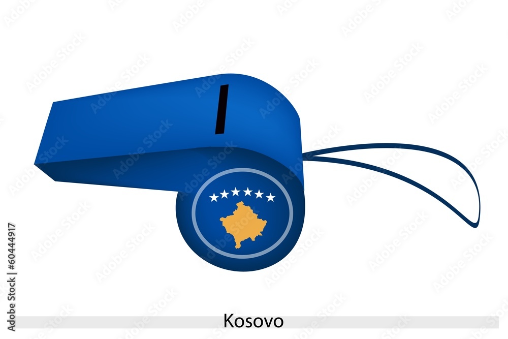Fototapeta premium A Beautiful Blue Whistle of Kosovo Flag