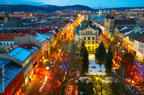 Quadro su tela Night view of Kosice, Slovakia