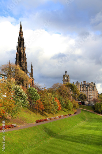 The Walter Scott Monument on Princess Street  Edinburgh  Scotland