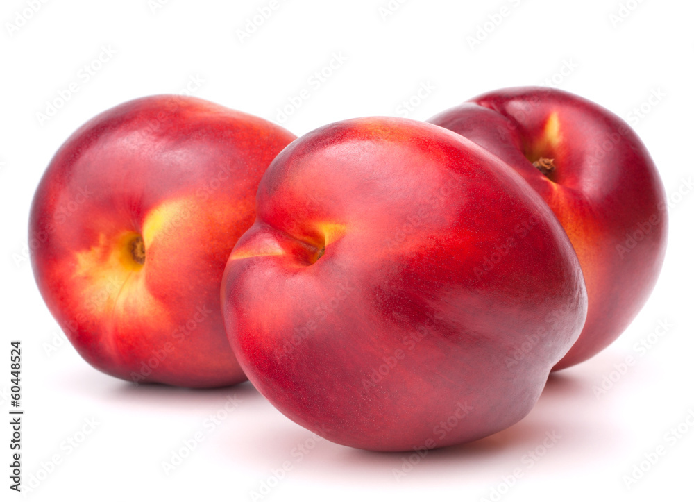 Nectarine fruit isolated on white background cutout Nectarine fruit isolated on white background cutout