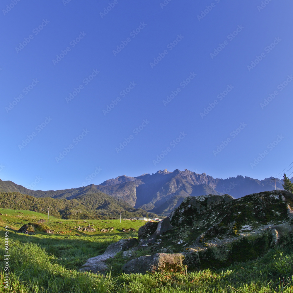the majestic view of mount kinabalu the majestic view of mount kinabalu