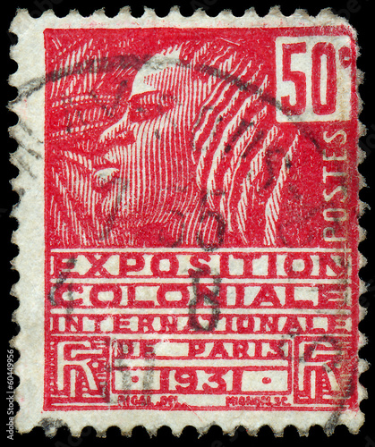 FRANCE - CIRCA 1930: A stamp printed in France shows Woman of th photo