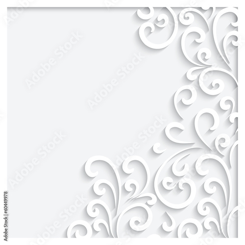 Abstract floral background with paper swirls